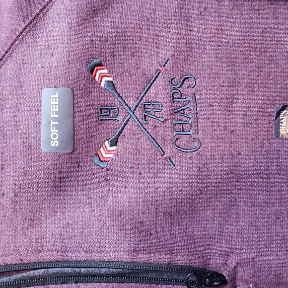 Chaps Purple Quarter Zip Fleece Sweatshirt Size 2XL - NWT - Picture 3 of 8